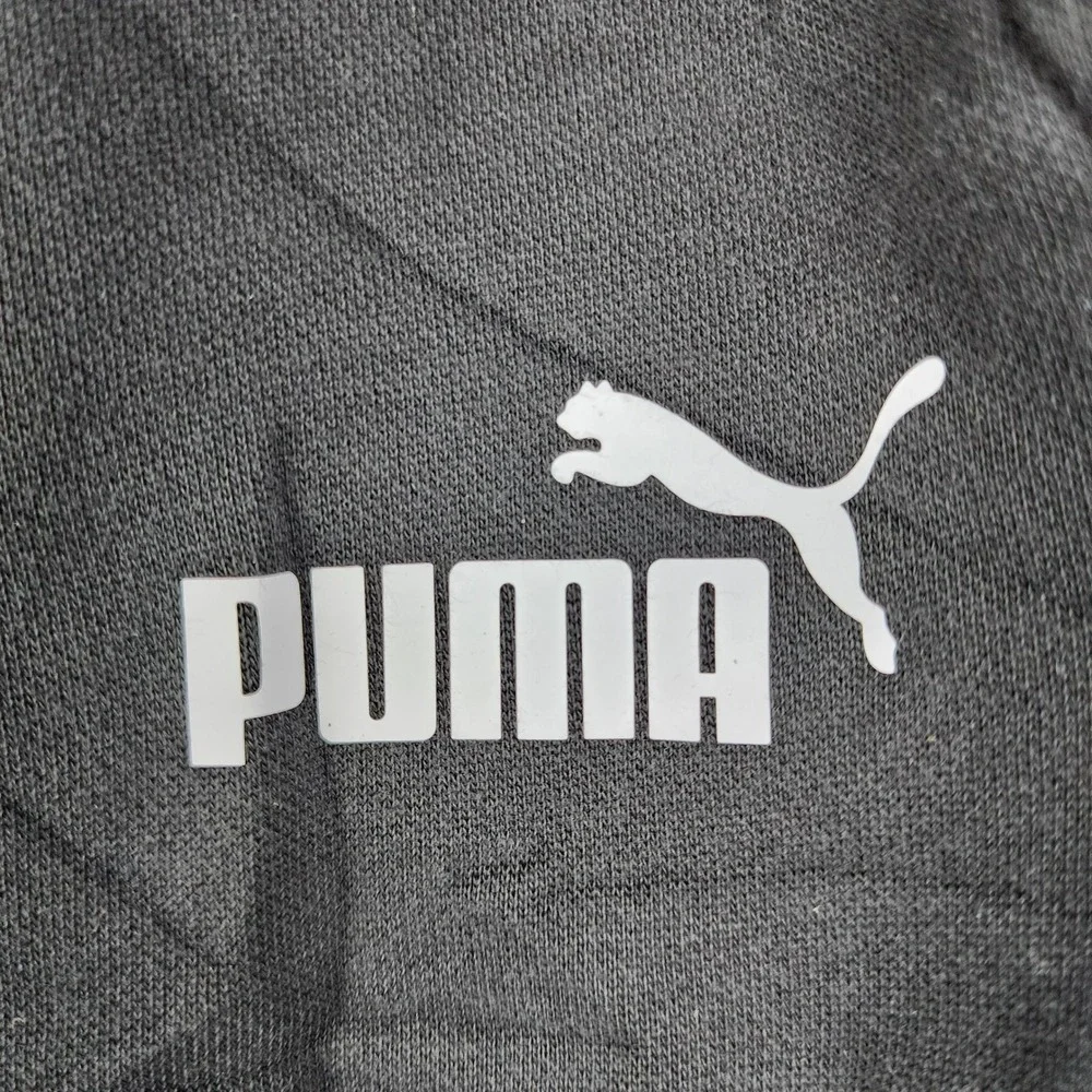 Puma Sweatpants Mens Medium Charcoal‎ Grey Fleece Joggers Logo 845787-01